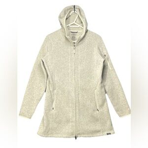 L.L.Bean Womens Beige Sweater Knit Full Zip Fleece Jacket Outdoor Coat Medium